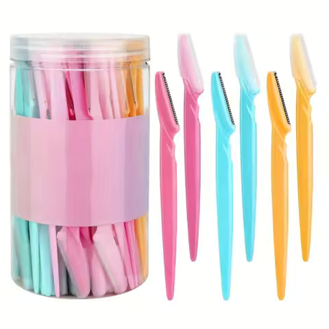 10/30/40Pcs Eyebrow Razor Facial Razor for Women Multipurpose Exfoliating Dermaplaning Tools with Precision Cover Safety Beauty