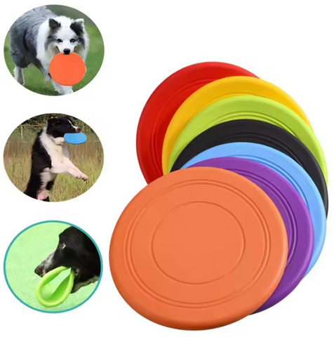 Interactive Pet Flying Disc Soft Rubber Flying Saucer Throwing Toy for Dogs Outdoor Exercise Play Fetch Training Dog Supplies