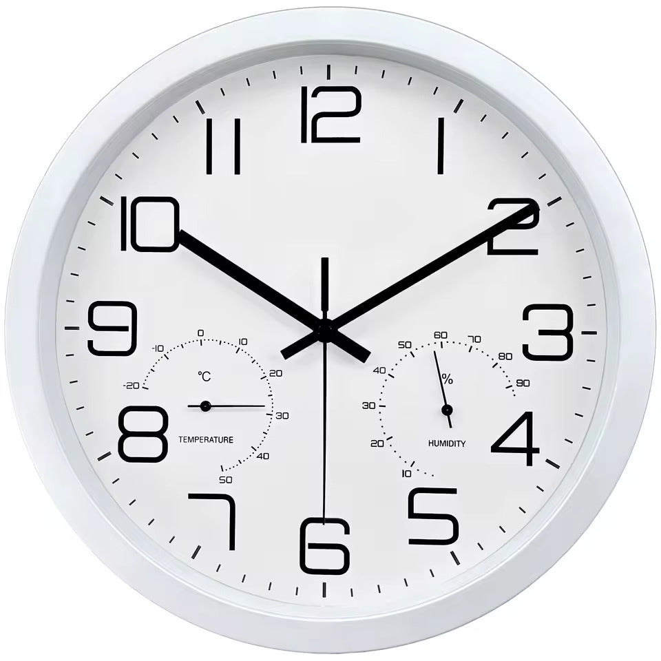 Round Wall Clock With Temperature Humidity Display Silent Quartz Clock Indoor Wall Decor For Living Room Corridor Kitchen Office   3.5   2 Reviews   ౹   3 sold byP-CHUANG Clock Store (4.8 | 1,000+ sold )