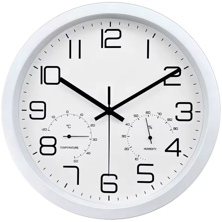 Round Wall Clock With Temperature Humidity Display Silent Quartz Clock Indoor Wall Decor For Living Room Corridor Kitchen Office   3.5   2 Reviews   ౹   3 sold byP-CHUANG Clock Store (4.8 | 1,000+ sold )