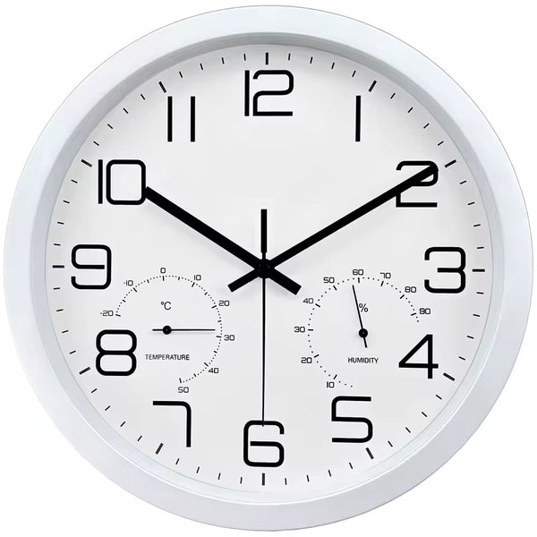 Round Wall Clock With Temperature Humidity Display Silent Quartz Clock Indoor Wall Decor For Living Room Corridor Kitchen Office   3.5   2 Reviews   ౹   3 sold byP-CHUANG Clock Store (4.8 | 1,000+ sold )