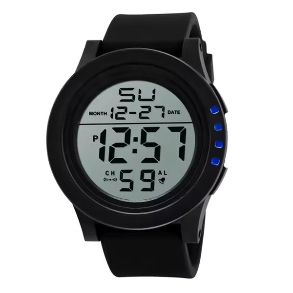 New men's watch student large dial silicone sports watch multifunctional cold light electronic watch