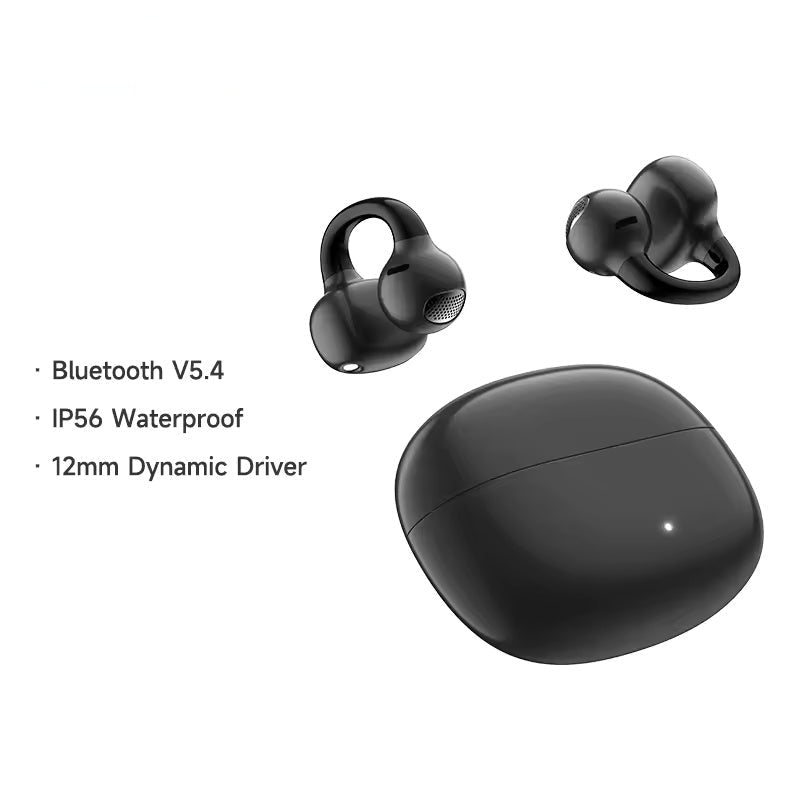 Open-Ear Bluetooth Earbuds – Wireless Clip-On Sports Headphones with Clear Calls, IP56 Waterproof & 32-Hour Battery